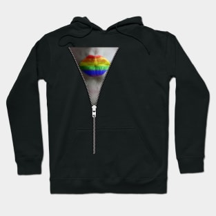 ZIPPER RAINBOW KISS LIPS Hoodie